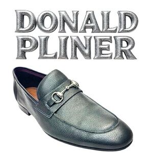 Donald J. Pliner Metallic Black Slip-Ons